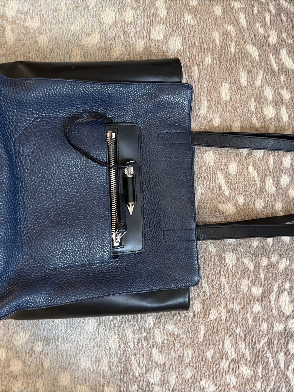 Mackage Pebbled Leather Bicolor Tote